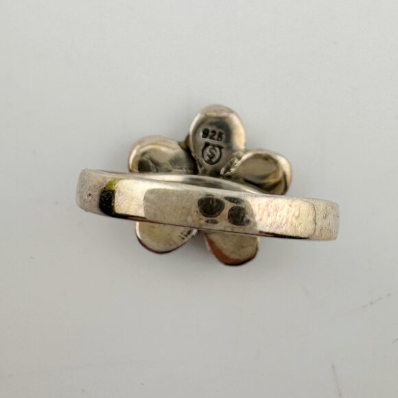 Natural Abalone Flower Ring in Sterling Silver Size 9.75 - Picture 8 of 16